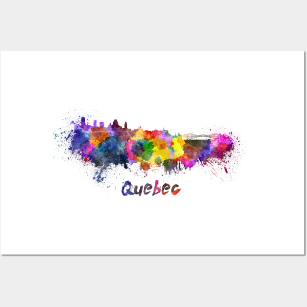 Quebec skyline in watercolor Wall Art by PaulrommerArt